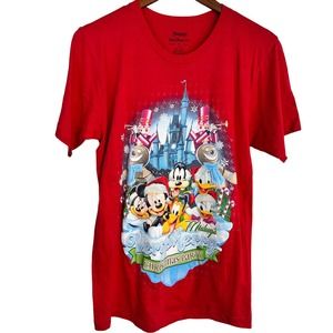 Disney Parks Mickey's Very Merry Christmas Party Red Shirt Medium